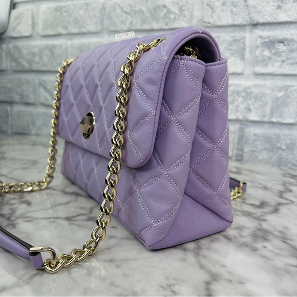 Kate Spade Natalia Quilted Leather Medium Flap Chain Shoulder Bag Crossbody - Picture 4 of 13